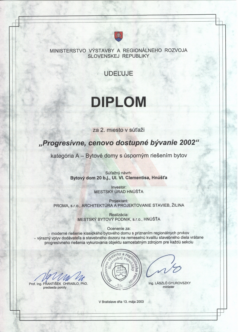 Proma - Ocenenie