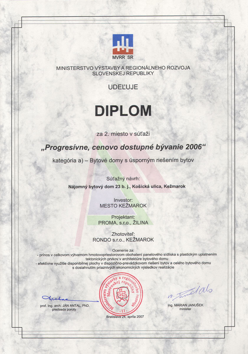Proma - Ocenenie