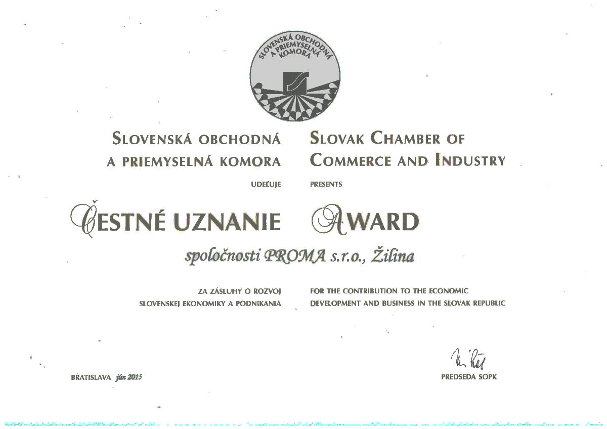 Proma - Ocenenie